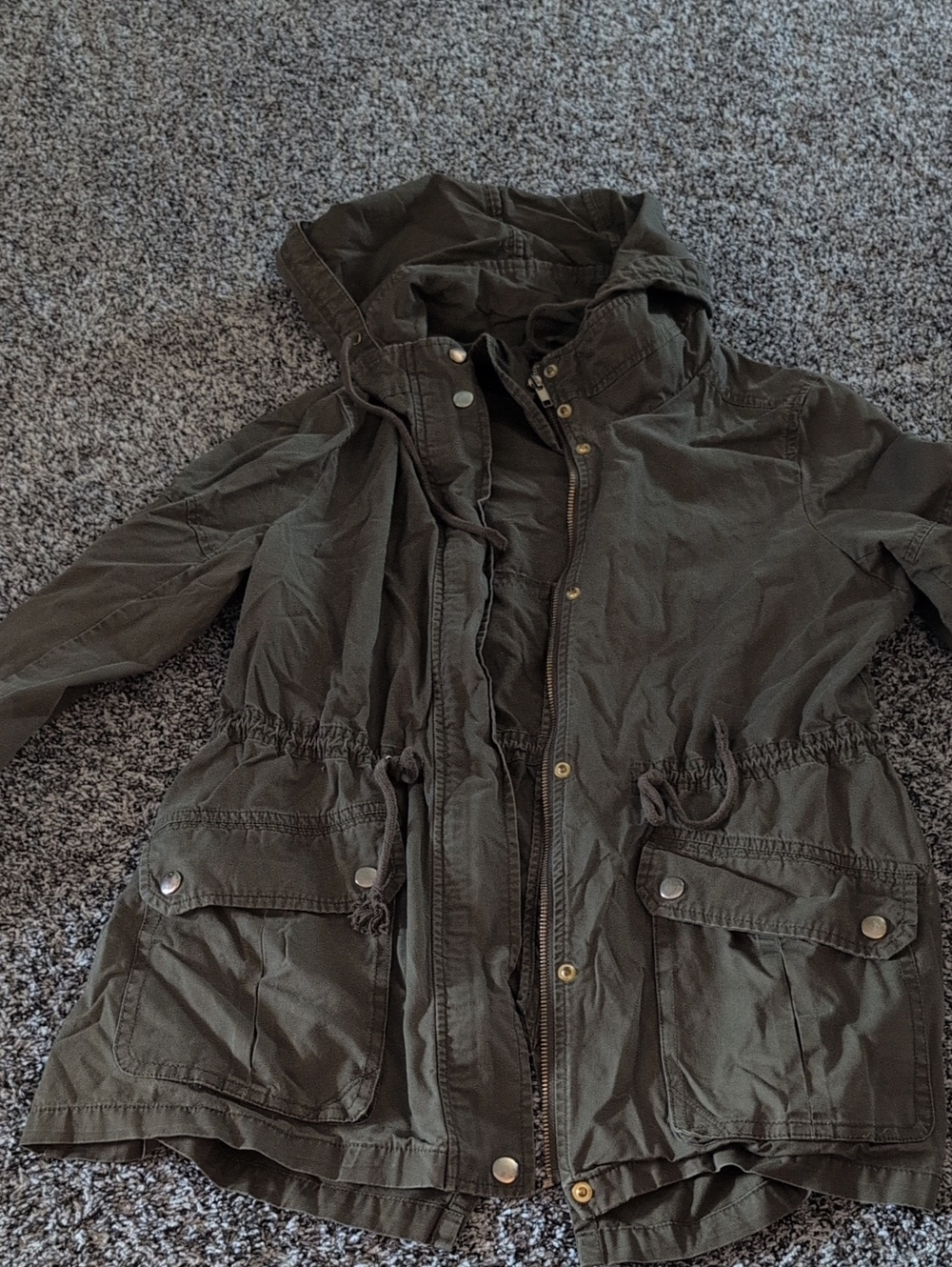 Women's Olive Utility Anorak Jacket